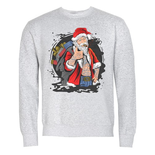 MĘSKA BLUZA ŚWIĄTECZNA BOŻE NARODZENIE SANTA TATTOOS
