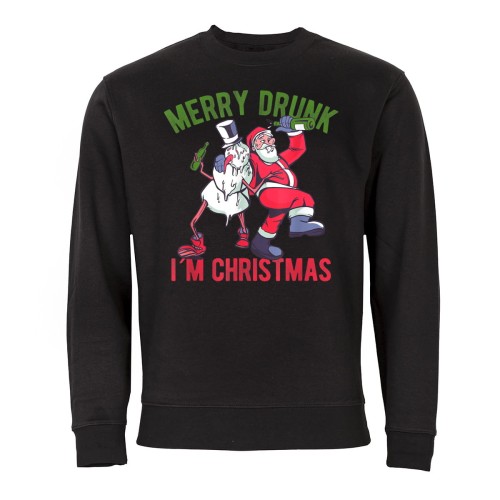 MĘSKA BLUZA ŚWIĄTECZNA BOŻE NARODZENIE PIJANY BAŁWAN I MIKOŁAJ