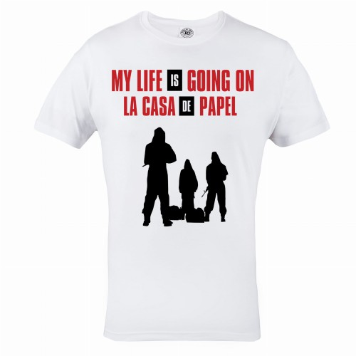 KOSZULKA MĘSKA DOM Z PAPIERU MY LIFE IS GOING ON LA CASA DEL PAPEL 
