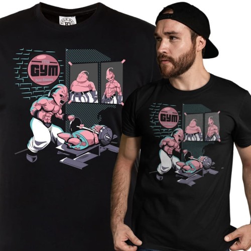 KOSZULKA MĘSKA NA SIŁOWNIĘ PODNOSZENIE CIĘŻARÓW DRAGON BALL MAJIN BUU MA GYM BOO 1
