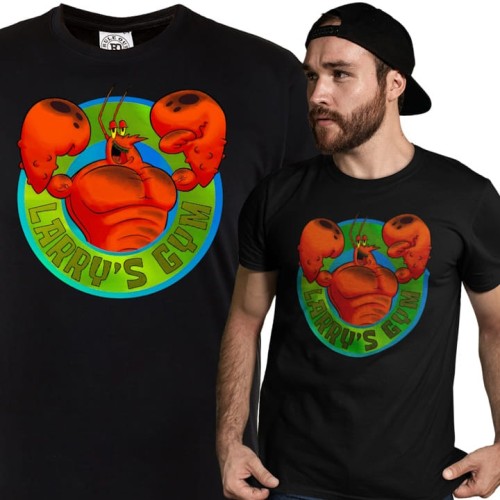 KOSZULKA MĘSKA NA SIŁOWNIĘ SPONGEBOB PAN KRAB LARRY'S GYM 1