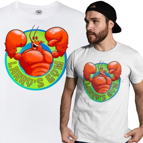 KOSZULKA MĘSKA NA SIŁOWNIĘ SPONGEBOB PAN KRAB LARRY'S GYM 1