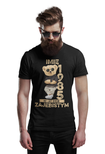 PERSONALIZOWANA KOSZULKA PREZENT NA 30 40 50 URODZINY PLUSZOWY MIŚ PODAJ IMIĘ I ROK 3