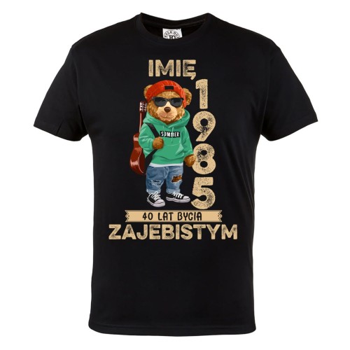 PERSONALIZOWANA KOSZULKA PREZENT NA URODZINY MIŚ Z GITARĄ GITARZYSTA PODAJ IMIĘ I ROK 2