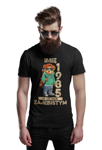 PERSONALIZOWANA KOSZULKA PREZENT NA URODZINY MIŚ Z GITARĄ GITARZYSTA PODAJ IMIĘ I ROK 3