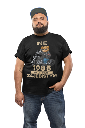 PERSONALIZOWANA KOSZULKA PREZENT NA URODZINY MIŚ NA MOTORZE MOTOCYKLISTA PODAJ IMIĘ I ROK 4