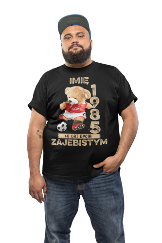 PERSONALIZOWANA KOSZULKA PREZENT NA URODZINY MIŚ PIŁKARZ PODAJ IMIĘ I ROK 4