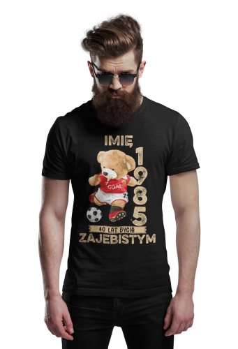 PERSONALIZOWANA KOSZULKA PREZENT NA URODZINY MIŚ PIŁKARZ PODAJ IMIĘ I ROK 3