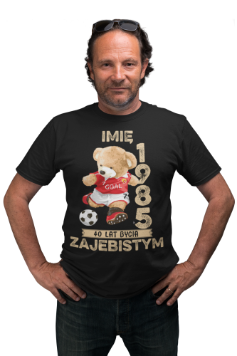 PERSONALIZOWANA KOSZULKA PREZENT NA URODZINY MIŚ PIŁKARZ PODAJ IMIĘ I ROK 5