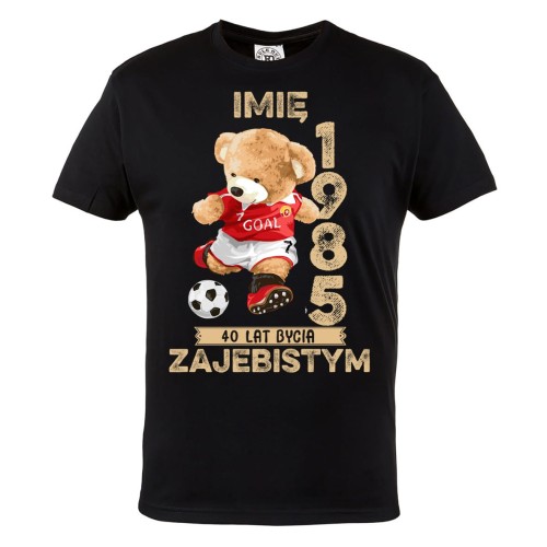PERSONALIZOWANA KOSZULKA PREZENT NA URODZINY MIŚ PIŁKARZ PODAJ IMIĘ I ROK 2