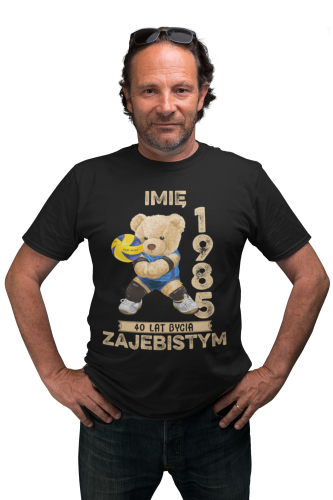 PERSONALIZOWANA KOSZULKA PREZENT NA URODZINY MIŚ SIATKARZ PODAJ IMIĘ I ROK 5