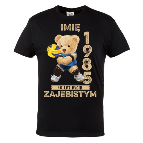 PERSONALIZOWANA KOSZULKA PREZENT NA URODZINY MIŚ SIATKARZ PODAJ IMIĘ I ROK 2