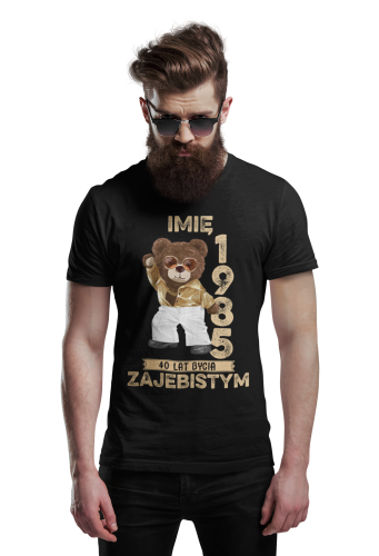 PERSONALIZOWANA KOSZULKA PREZENT NA URODZINY MIŚ TANCERZ PODAJ IMIĘ I ROK 3