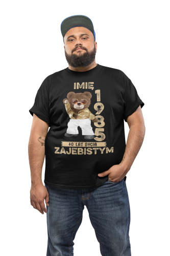 PERSONALIZOWANA KOSZULKA PREZENT NA URODZINY MIŚ TANCERZ PODAJ IMIĘ I ROK 4