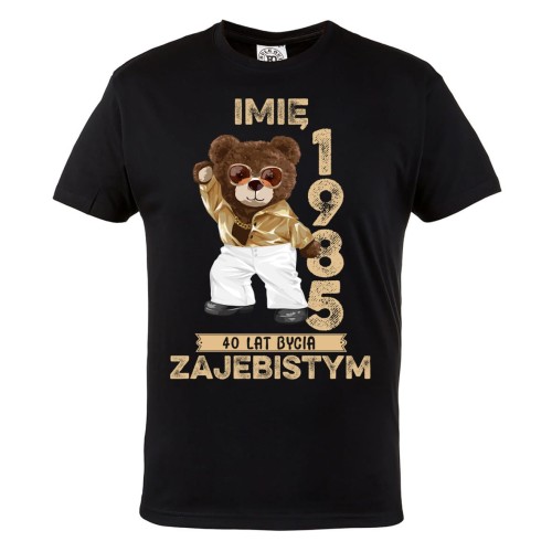 PERSONALIZOWANA KOSZULKA PREZENT NA URODZINY MIŚ TANCERZ PODAJ IMIĘ I ROK 2