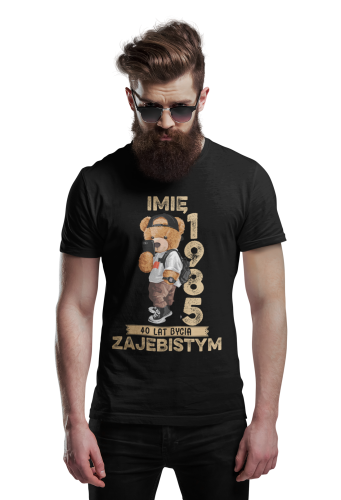 PERSONALIZOWANA KOSZULKA PREZENT NA URODZINY MIŚ SELFIE PODAJ IMIĘ I ROK 3