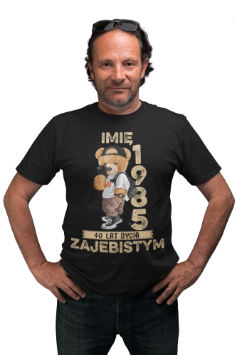 PERSONALIZOWANA KOSZULKA PREZENT NA URODZINY MIŚ SELFIE PODAJ IMIĘ I ROK 5