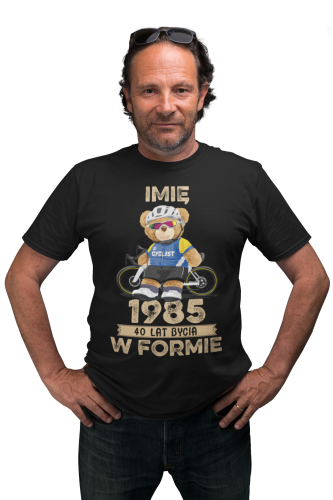 PERSONALIZOWANA KOSZULKA PREZENT NA URODZINY MIŚ ROWERZYSTA PODAJ IMIĘ I ROK 5