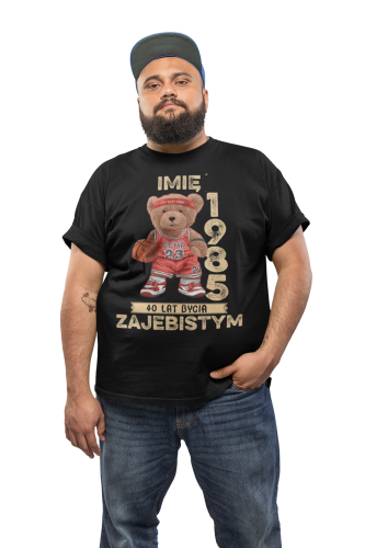 PERSONALIZOWANA KOSZULKA PREZENT NA URODZINY MIŚ KOSZYKARZ PODAJ IMIĘ I ROK 4