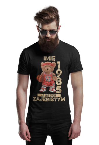 PERSONALIZOWANA KOSZULKA PREZENT NA URODZINY MIŚ KOSZYKARZ PODAJ IMIĘ I ROK 3