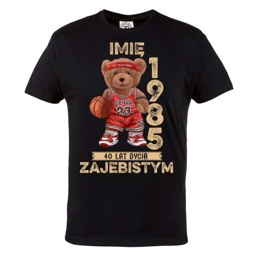 PERSONALIZOWANA KOSZULKA PREZENT NA URODZINY MIŚ KOSZYKARZ PODAJ IMIĘ I ROK 2
