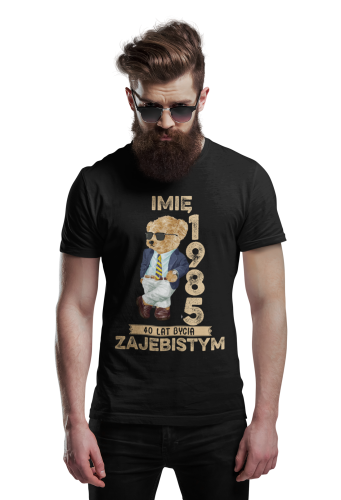 PERSONALIZOWANA KOSZULKA PREZENT NA URODZINY MIŚ ELEGANT PODAJ IMIĘ I ROK 3