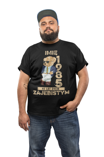 PERSONALIZOWANA KOSZULKA PREZENT NA URODZINY MIŚ ELEGANT PODAJ IMIĘ I ROK 4