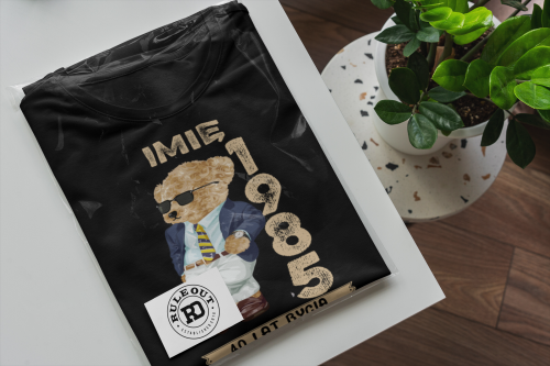 PERSONALIZOWANA KOSZULKA PREZENT NA URODZINY MIŚ ELEGANT PODAJ IMIĘ I ROK 6