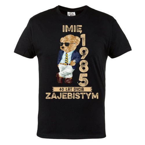PERSONALIZOWANA KOSZULKA PREZENT NA URODZINY MIŚ ELEGANT PODAJ IMIĘ I ROK 2