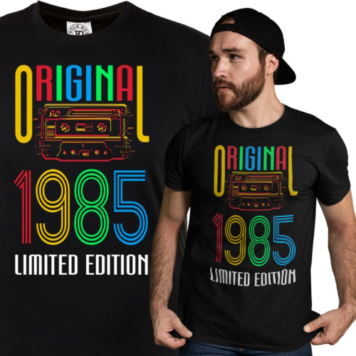 PERSONALIZOWANA KOSZULKA PREZENT NA 30 40 50 URODZINY RETRO LIMITOWANA EDYCJA PODAJ ROK 1