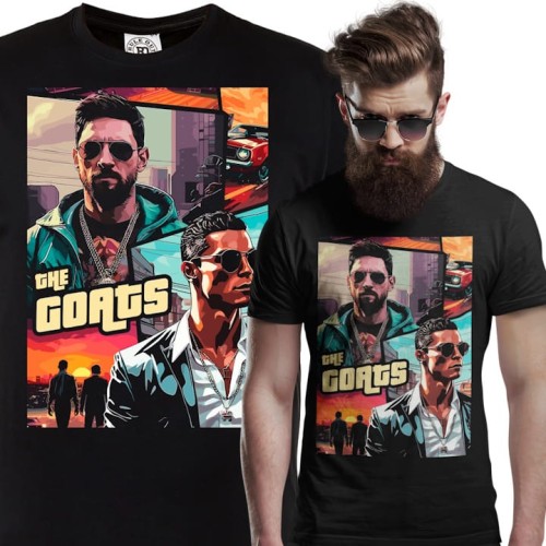 MĘSKA KOSZULKA PIŁKARSKA MESSI RONALDO THE GOATS PIŁKA NOŻNA