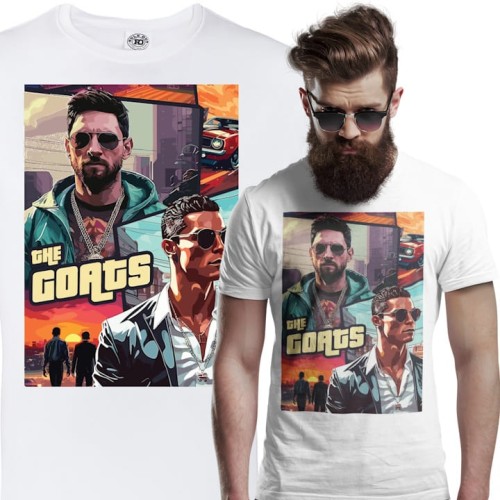 MĘSKA KOSZULKA PIŁKARSKA MESSI RONALDO THE GOATS PIŁKA NOŻNA 1