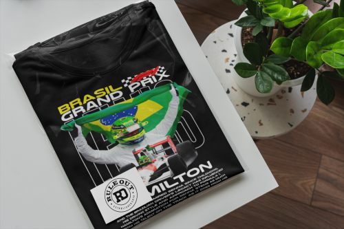 KOSZULKA MĘSKA FORMUŁA 1 WYŚCIGI F1 LEWIS HAMILTON BRASIL GRAND PRIX 6