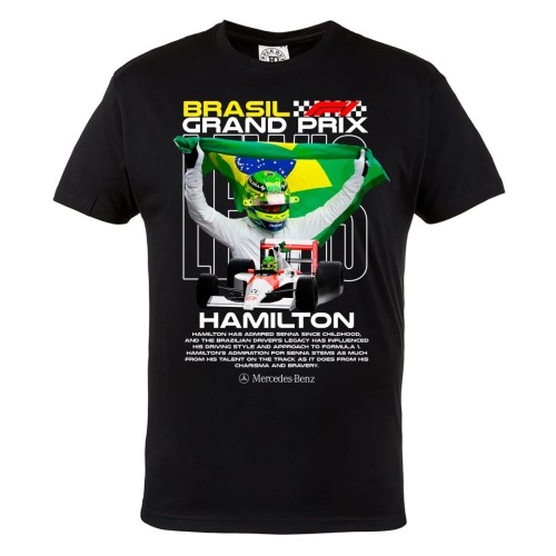 KOSZULKA MĘSKA FORMUŁA 1 WYŚCIGI F1 LEWIS HAMILTON BRASIL GRAND PRIX 2