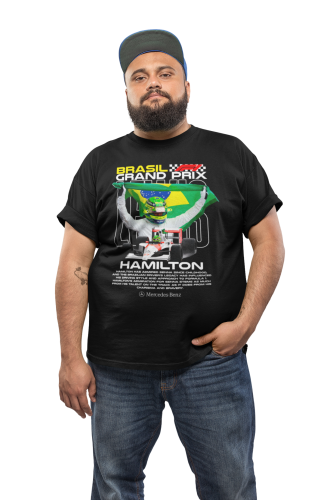 KOSZULKA MĘSKA FORMUŁA 1 WYŚCIGI F1 LEWIS HAMILTON BRASIL GRAND PRIX 3