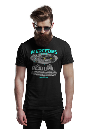 KOSZULKA MĘSKA FORMUŁA 1 WYŚCIGI F1 MERCEDES BENZ TEAM 4