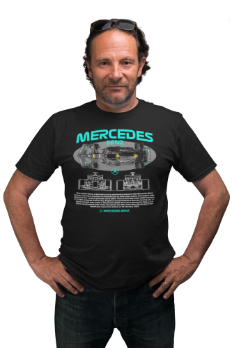 KOSZULKA MĘSKA FORMUŁA 1 WYŚCIGI F1 MERCEDES BENZ TEAM 5