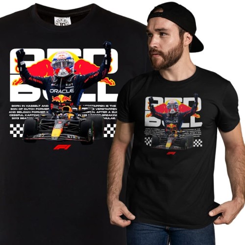 KOSZULKA MĘSKA FORMUŁA 1 WYŚCIGI F1 MAX VERSTAPPEN RED BULL RACING TEAM 1