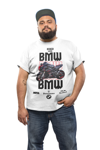 KOSZULKA MĘSKA NA MOTOR MOTOCYKL ŚCIGACZ BMW BIKER LIFE 3