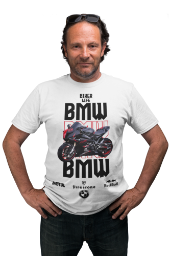 KOSZULKA MĘSKA NA MOTOR MOTOCYKL ŚCIGACZ BMW BIKER LIFE 5
