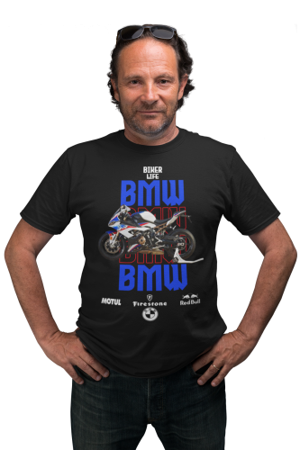 KOSZULKA MĘSKA NA MOTOR MOTOCYKL ŚCIGACZ BMW BIKER LIFE 5