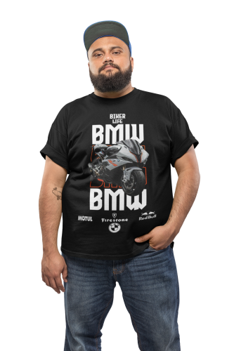KOSZULKA MĘSKA NA MOTOR MOTOCYKL ŚCIGACZ BMW BIKER LIFE 3
