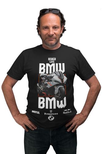 KOSZULKA MĘSKA NA MOTOR MOTOCYKL ŚCIGACZ BMW BIKER LIFE 5