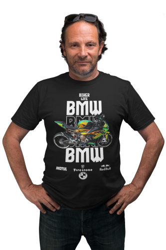 KOSZULKA MĘSKA NA MOTOR MOTOCYKL ŚCIGACZ BMW BIKER LIFE 5