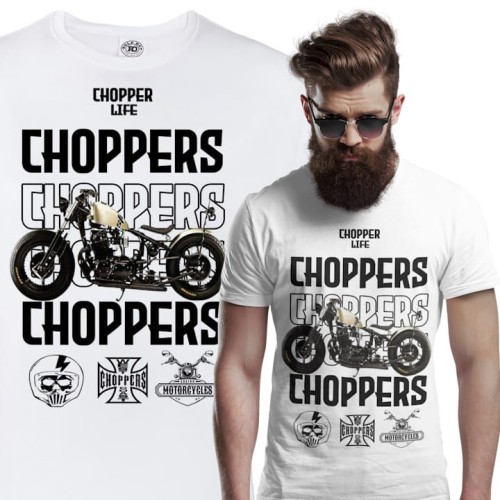 KOSZULKA MĘSKA NA MOTOR MOTOCYKL CHOPPER LIFE 1