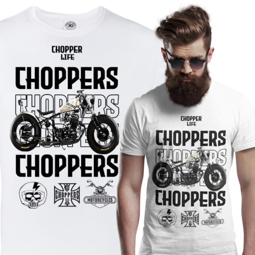 KOSZULKA MĘSKA NA MOTOR MOTOCYKL CHOPPER LIFE 1
