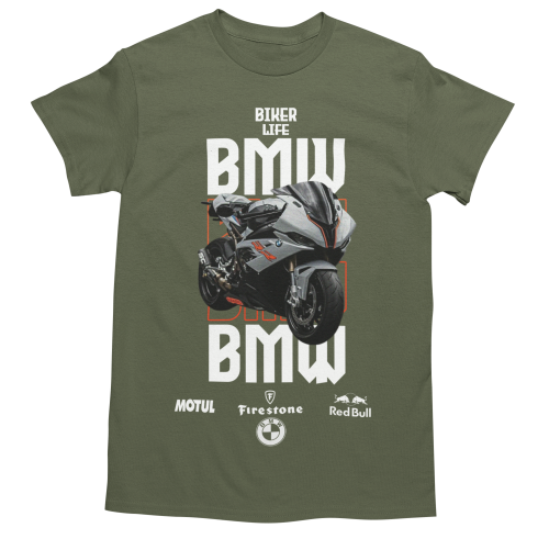 KOSZULKA MĘSKA NA MOTOR MOTOCYKL ŚCIGACZ BMW BIKER LIFE 2