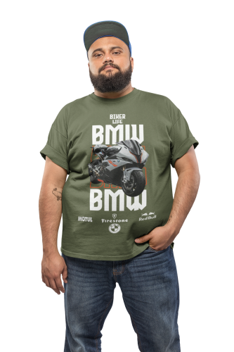 KOSZULKA MĘSKA NA MOTOR MOTOCYKL ŚCIGACZ BMW BIKER LIFE 3