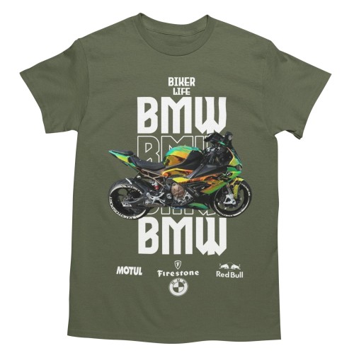 KOSZULKA MĘSKA NA MOTOR MOTOCYKL ŚCIGACZ BMW BIKER LIFE 2