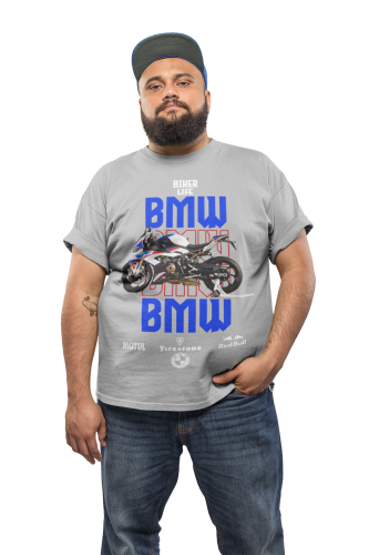 KOSZULKA MĘSKA NA MOTOR MOTOCYKL ŚCIGACZ BMW BIKER LIFE 3
